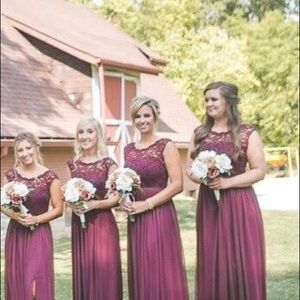 Wine colored bridesmaid dress
